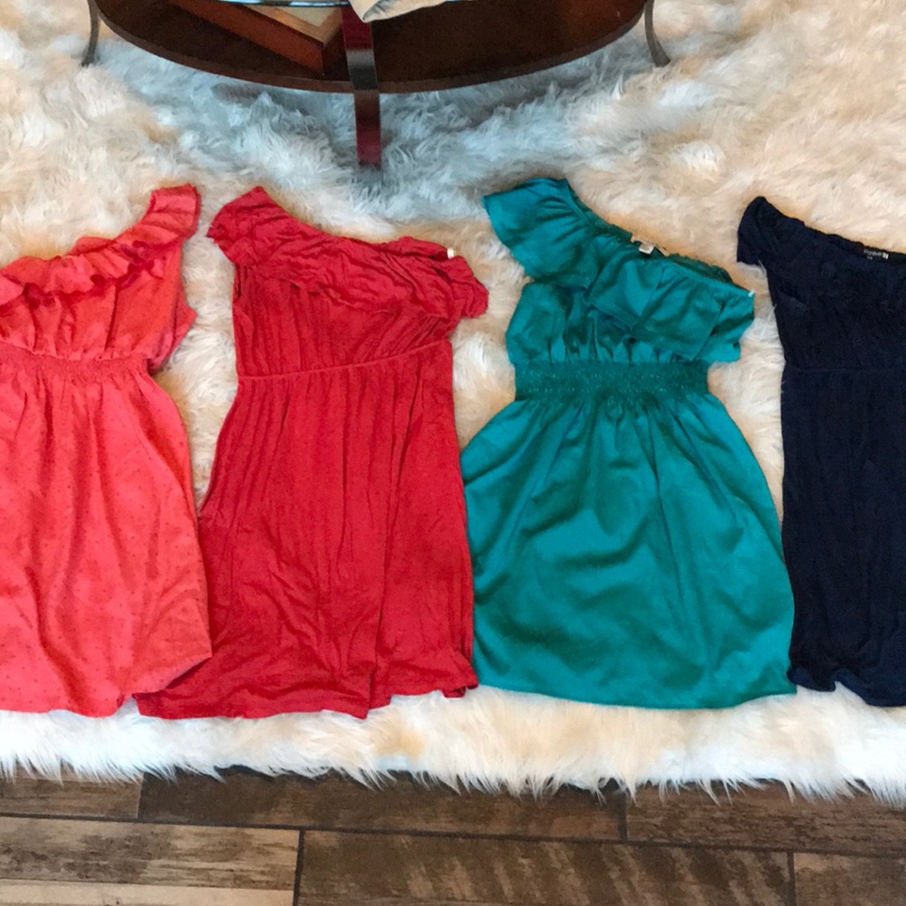 Bundle of 4 one shoulder dresses
